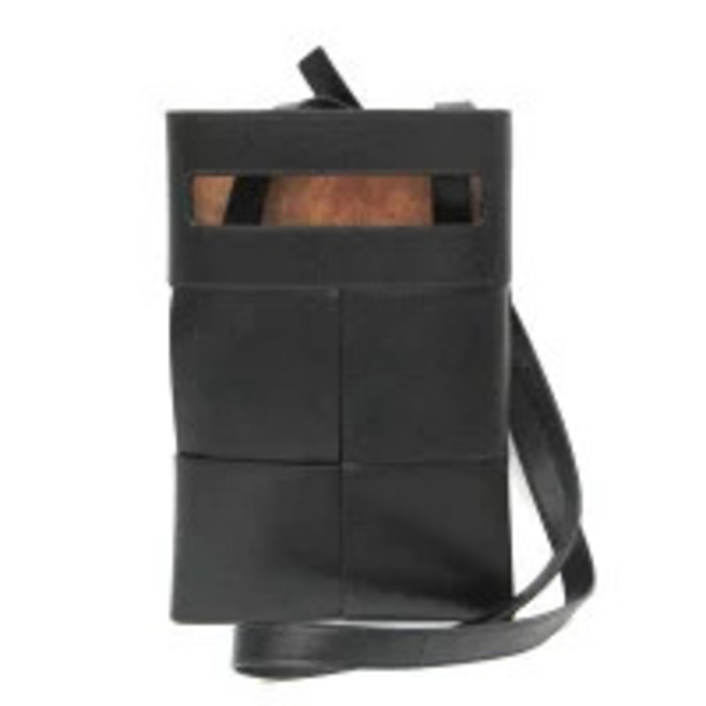 Bottega Veneta Intrecciato Leather Shoulder Bag Black